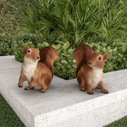 Nature Spring Set of 2 Squirrel Statues, Resin Animal Figurines for Outdoor Lawn and Garden Décor, Flower Beds 188671EZD